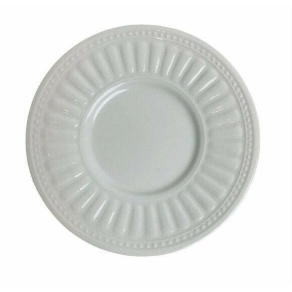 Lot Of 4 White Plate Majesticware Oneida Saucer Fine Stoneware Athena Bread 6.5"